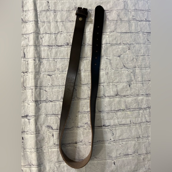 GENUINE FULL GRAIN LEATHER BS040 MENS CHOCOLATE BROWN BELT NO BUCKLE SIZE 42 - Picture 5 of 6